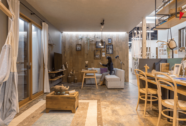 木材を使った空間展示コーナー