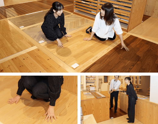 多種類の床材を見て触って体感!
